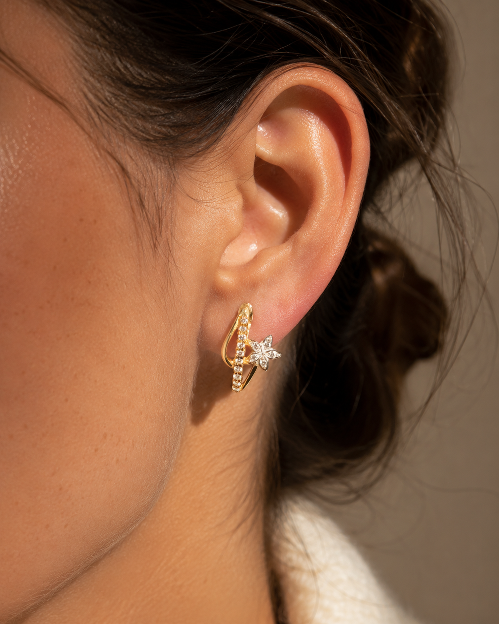 PENDIENTES FLOR CON CIRCONITAS