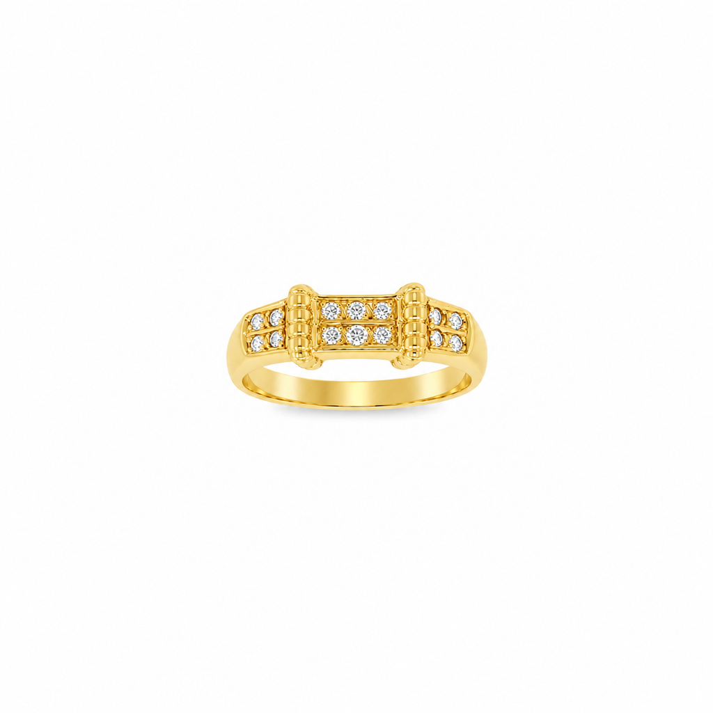 ANILLO TIPO HEBILLA CON DIAMANTES