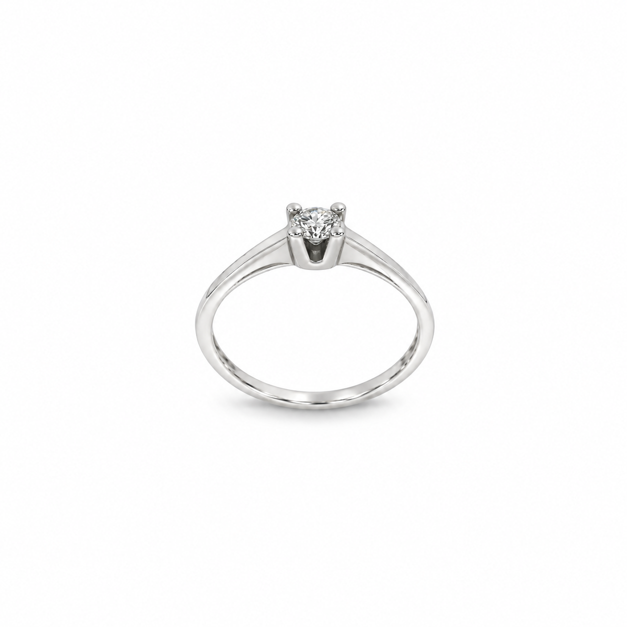 SOLITARIO ORO BLANCO CON DIAMANTE
