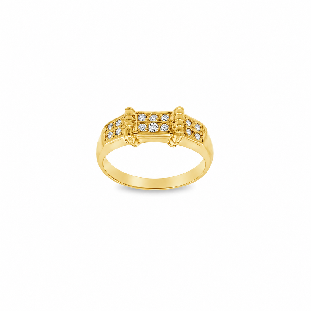 ANILLO TIPO HEBILLA CON DIAMANTES