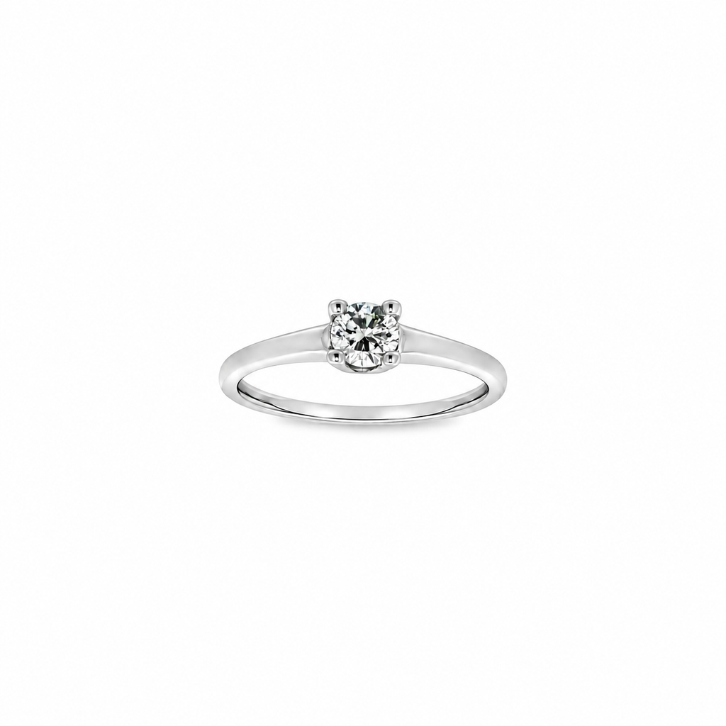 SOLITARIO ORO BLANCO CON DIAMANTE
