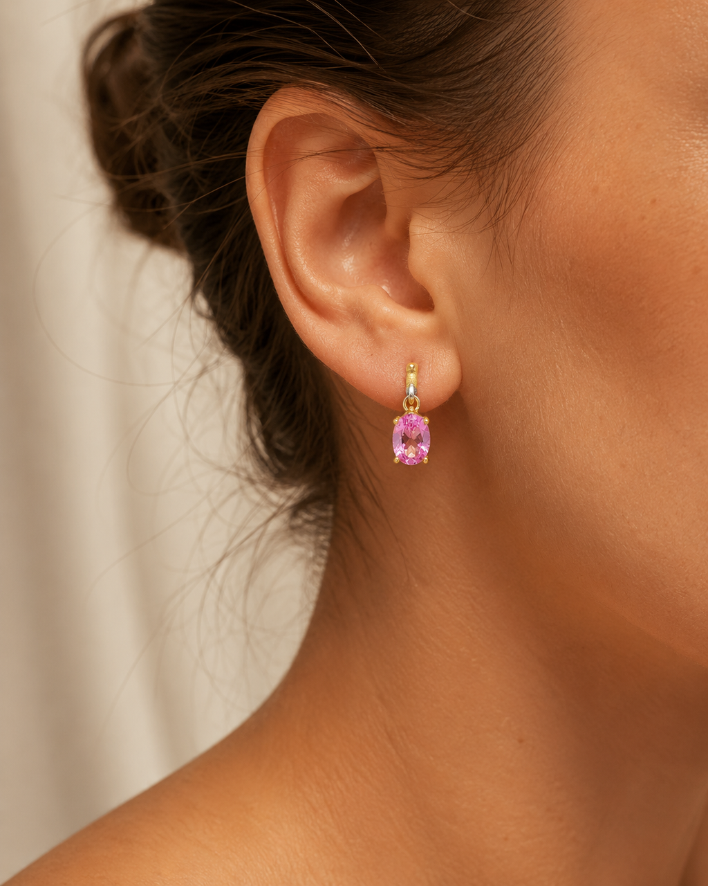 PENDIENTES CON CIRCONITAS ROSA