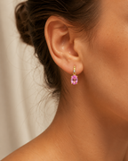 PENDIENTES CON CIRCONITAS ROSA