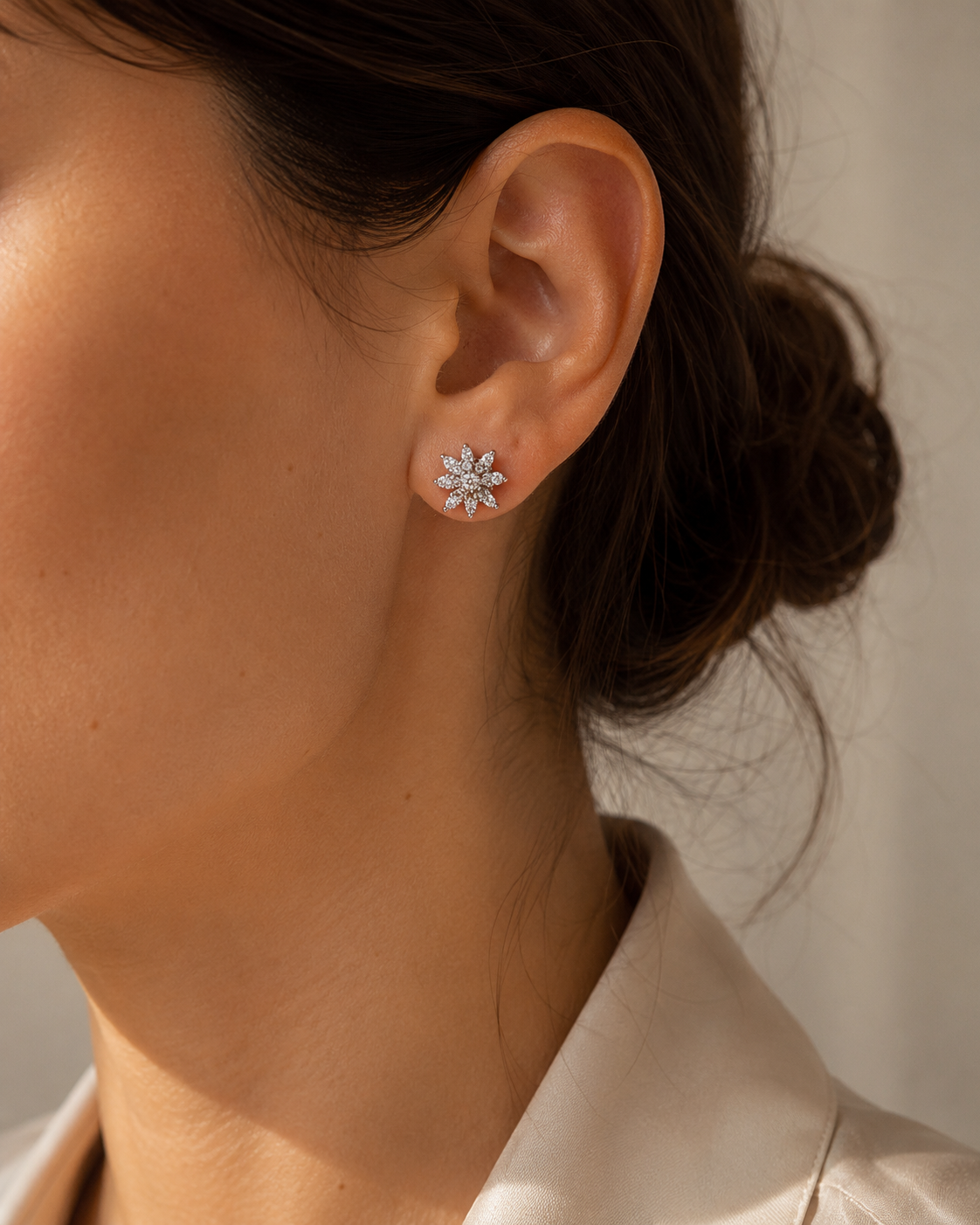 PENDIENTES ORO BLANCO CON CIRCONITAS