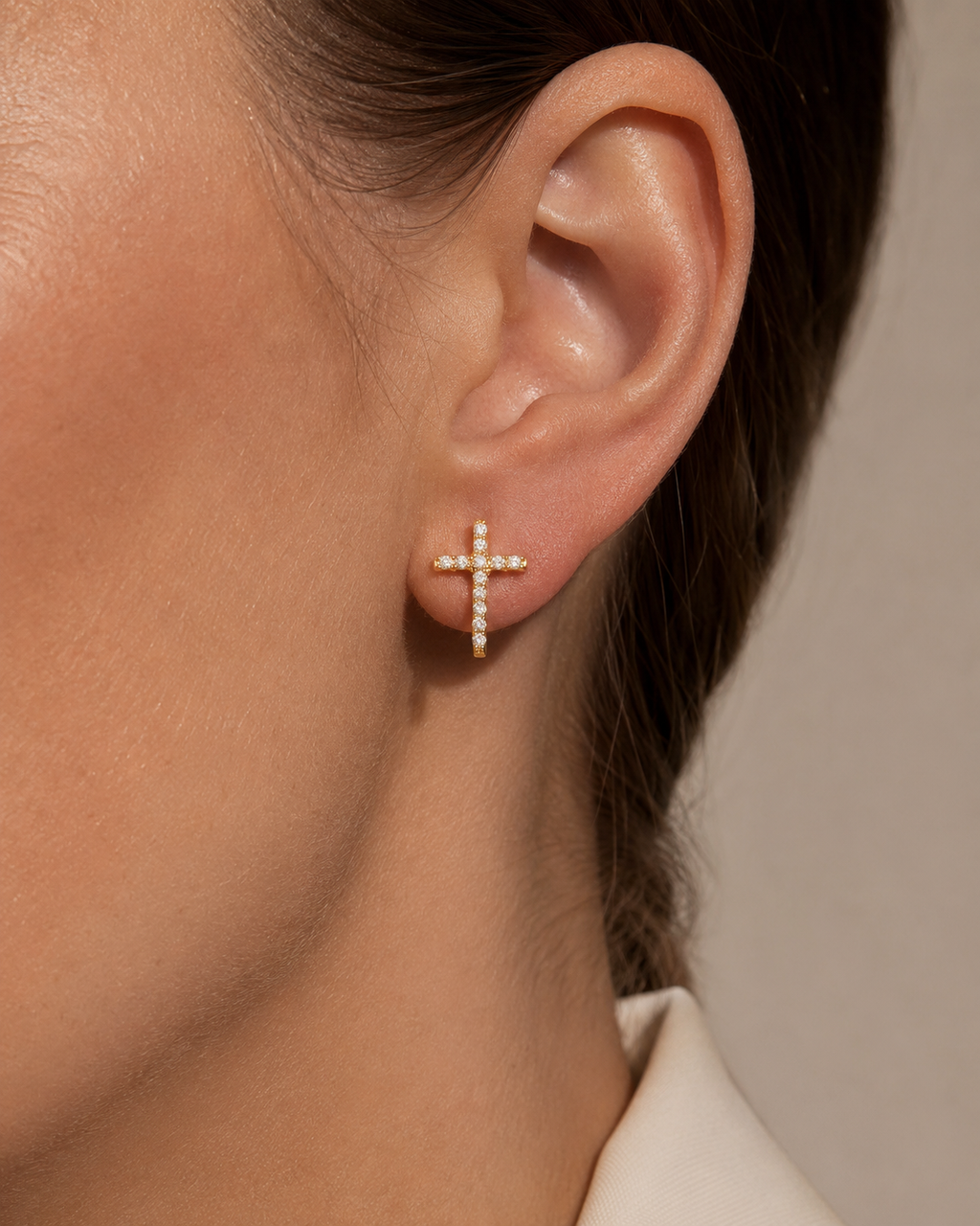 PENDIENTES TOUS CRUZ CON DIAMANTES