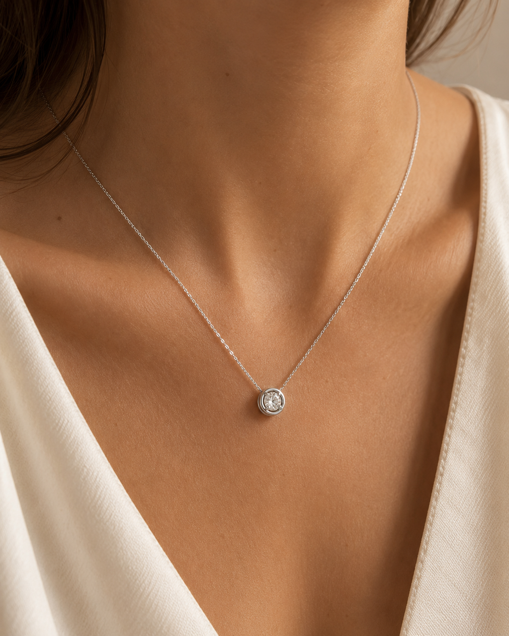 COLGANTE REDONDO CON DIAMANTE
