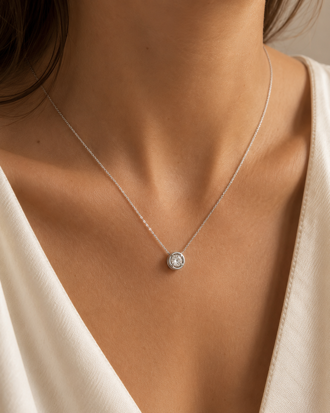 COLGANTE REDONDO CON DIAMANTE