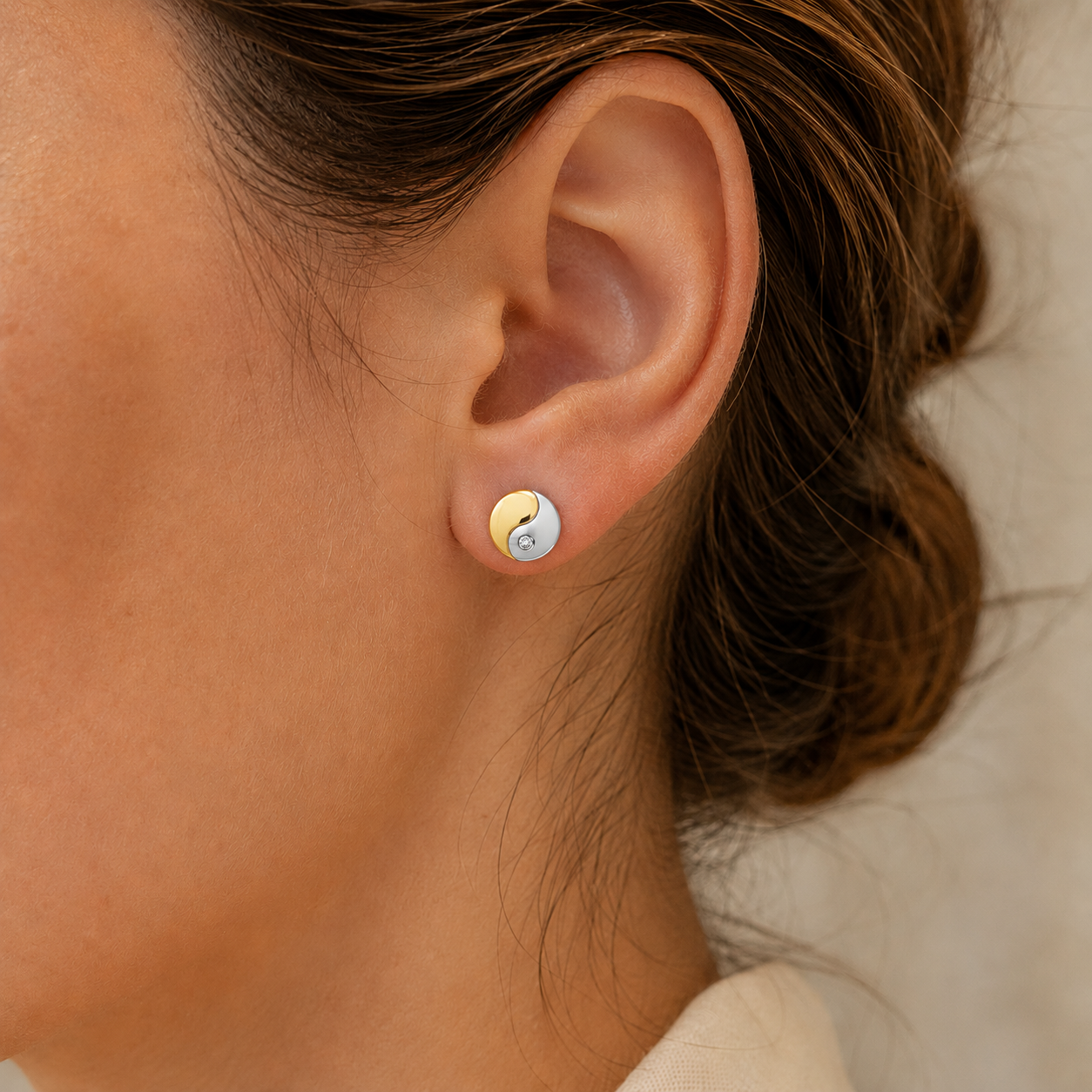 PENDIENTES YIN YANG BICOLOR