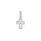 CRUZ DE ORO BLANCO CON BRILLANTE
