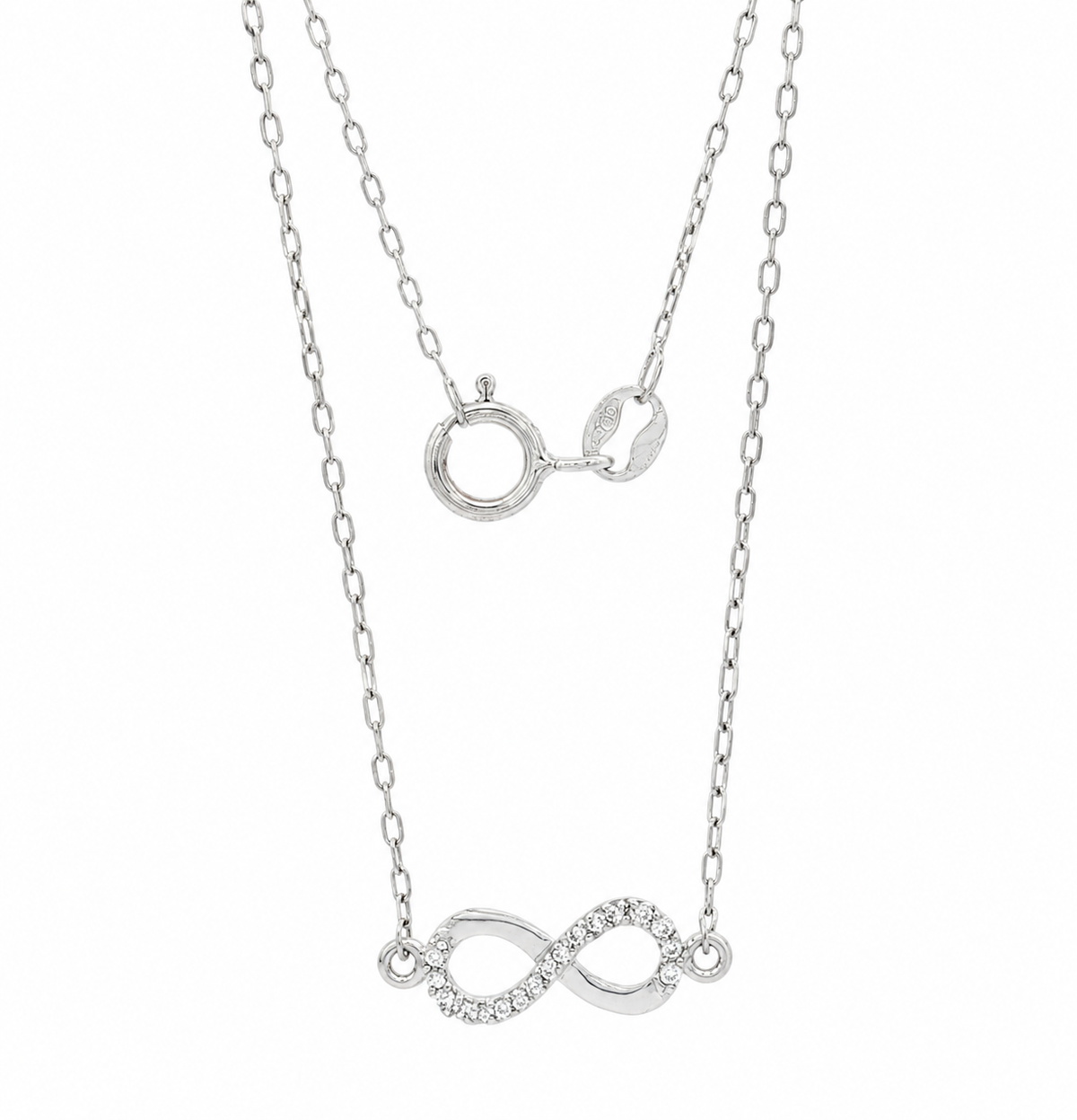 PULSERA INFINITO ORO BLANCO CON CIRCONITAS