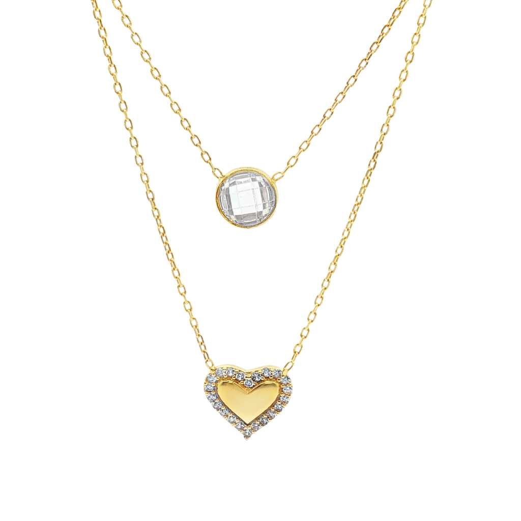 COLLAR CORAZON Y PUNTO DE LUZ CIRCONITAS