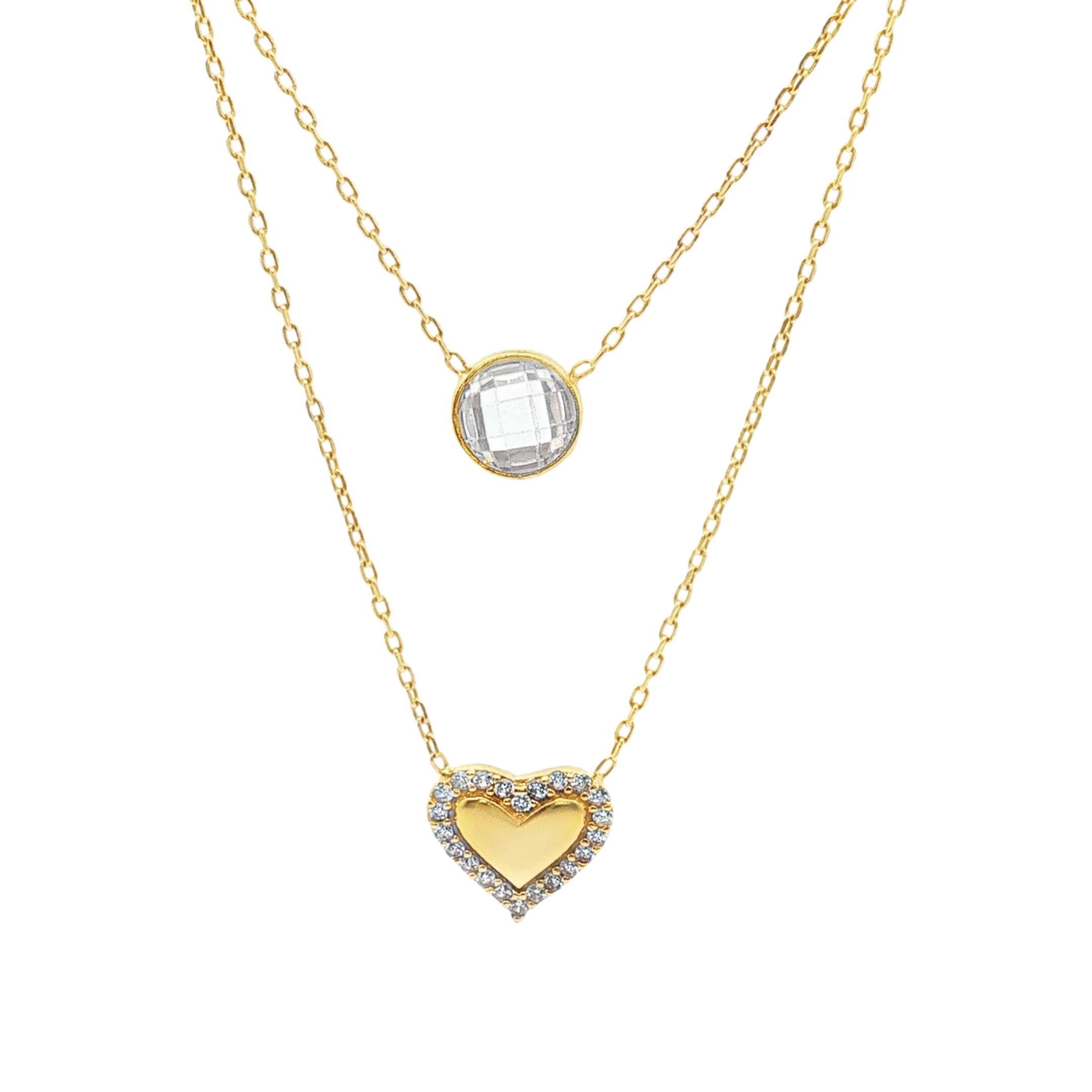 COLLAR CORAZON Y PUNTO DE LUZ CIRCONITAS