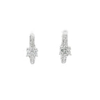 PENDIENTES FLOR ORO BLANCO CON DIAMANTES - AROS