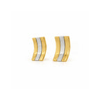 PENDIENTES CURVA DORADA BICOLOR