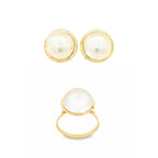 CONJUNTO DE ANILLO + PENDIENTES CON PERLAS