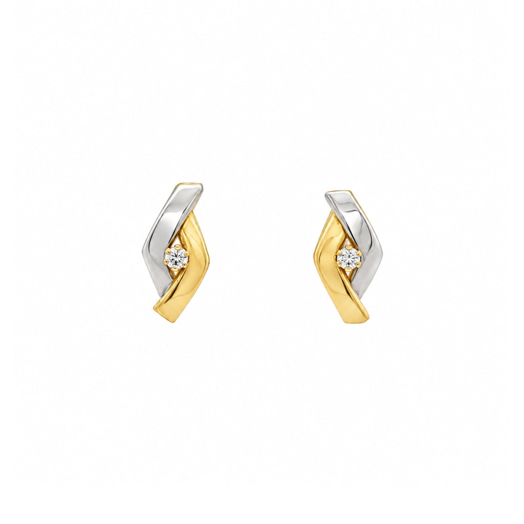 PENDIENTES FUSION BICOLOR CON CIRCONITAS