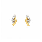 PENDIENTES FUSION BICOLOR CON CIRCONITAS