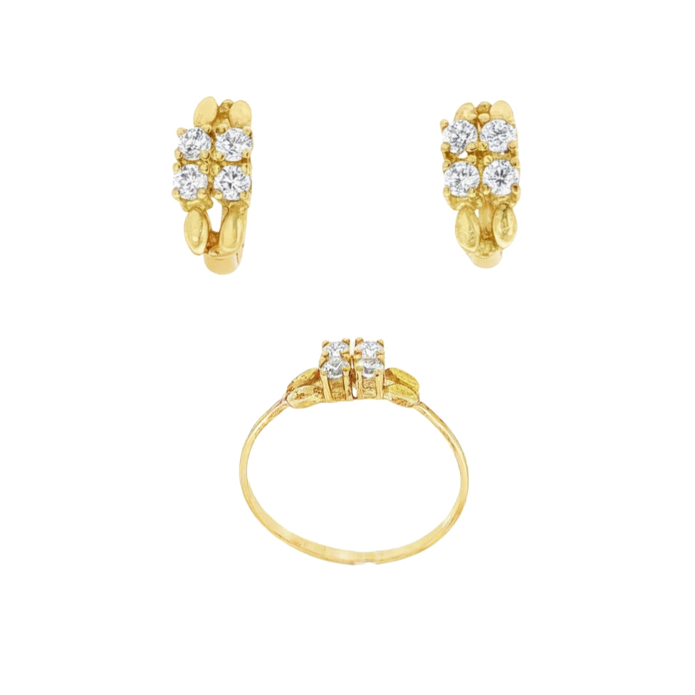 CONJUNTO ANILLO Y PENDIENTES CON CIRCONITAS