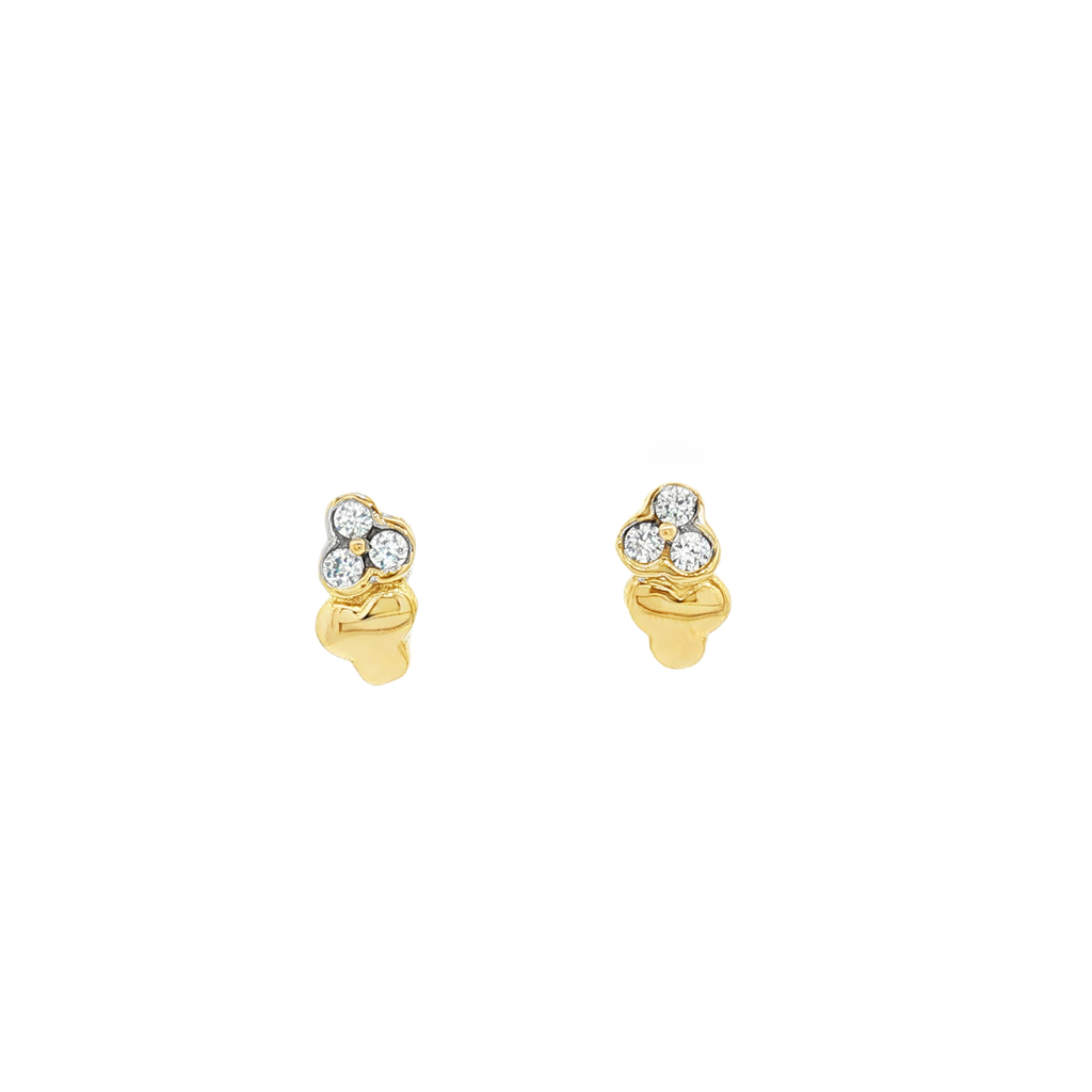 PENDIENTES TREBOL BICOLOR CON CIRCONITAS