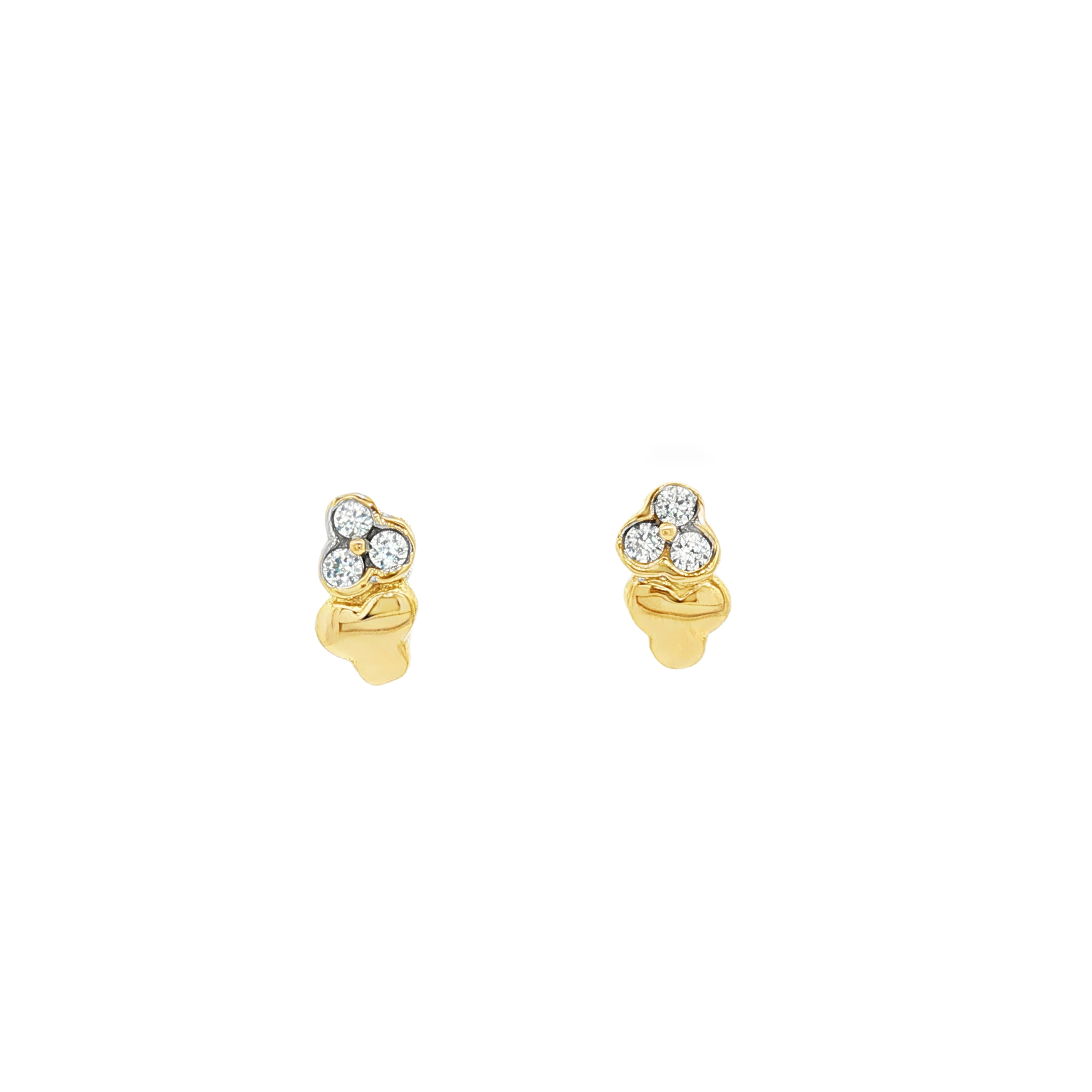 PENDIENTES TREBOL BICOLOR CON CIRCONITAS