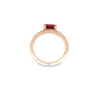 SORTIJA ORO ROSA CON RUBÍ