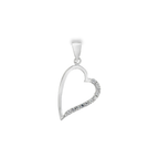 COLGANTE CORAZON ORO BLANCO CON CIRCONITAS