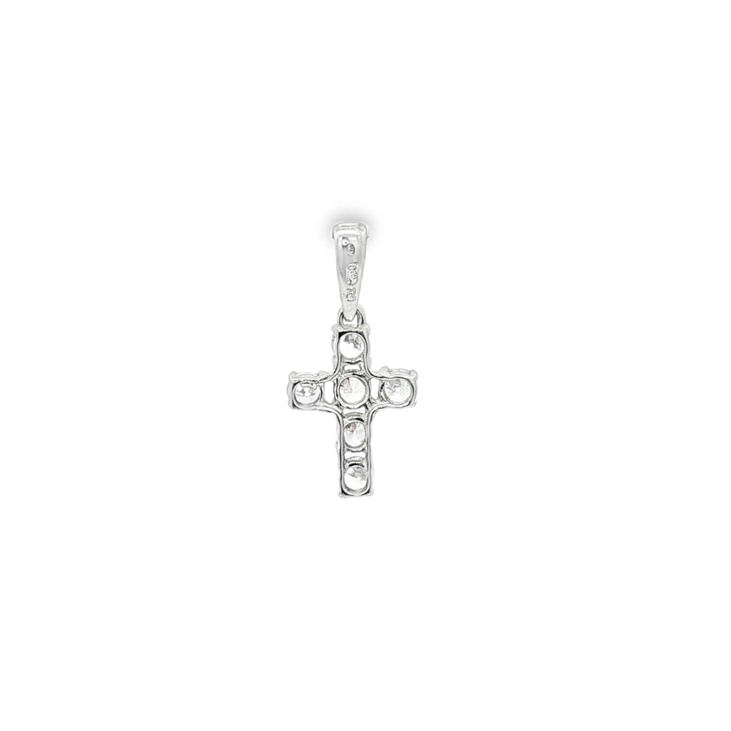 CRUZ ORO BLANCO CON CIRCONITAS