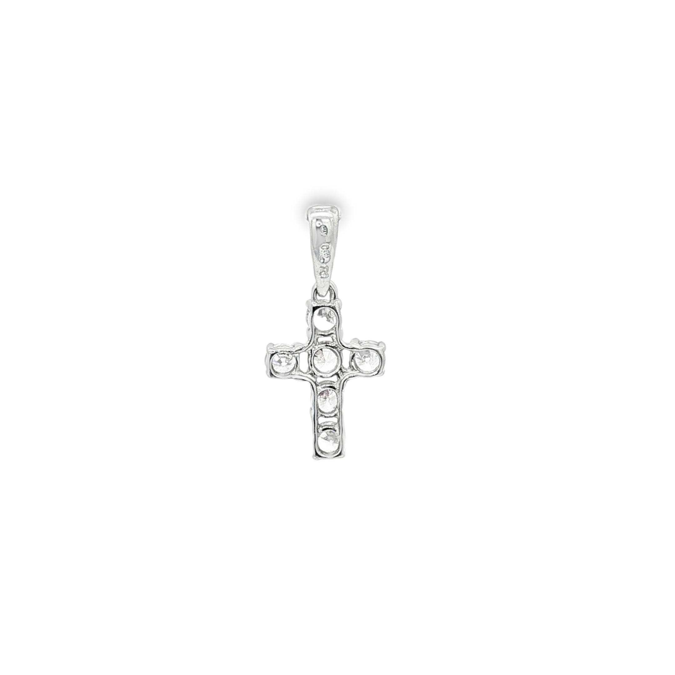 CRUZ ORO BLANCO CON CIRCONITAS