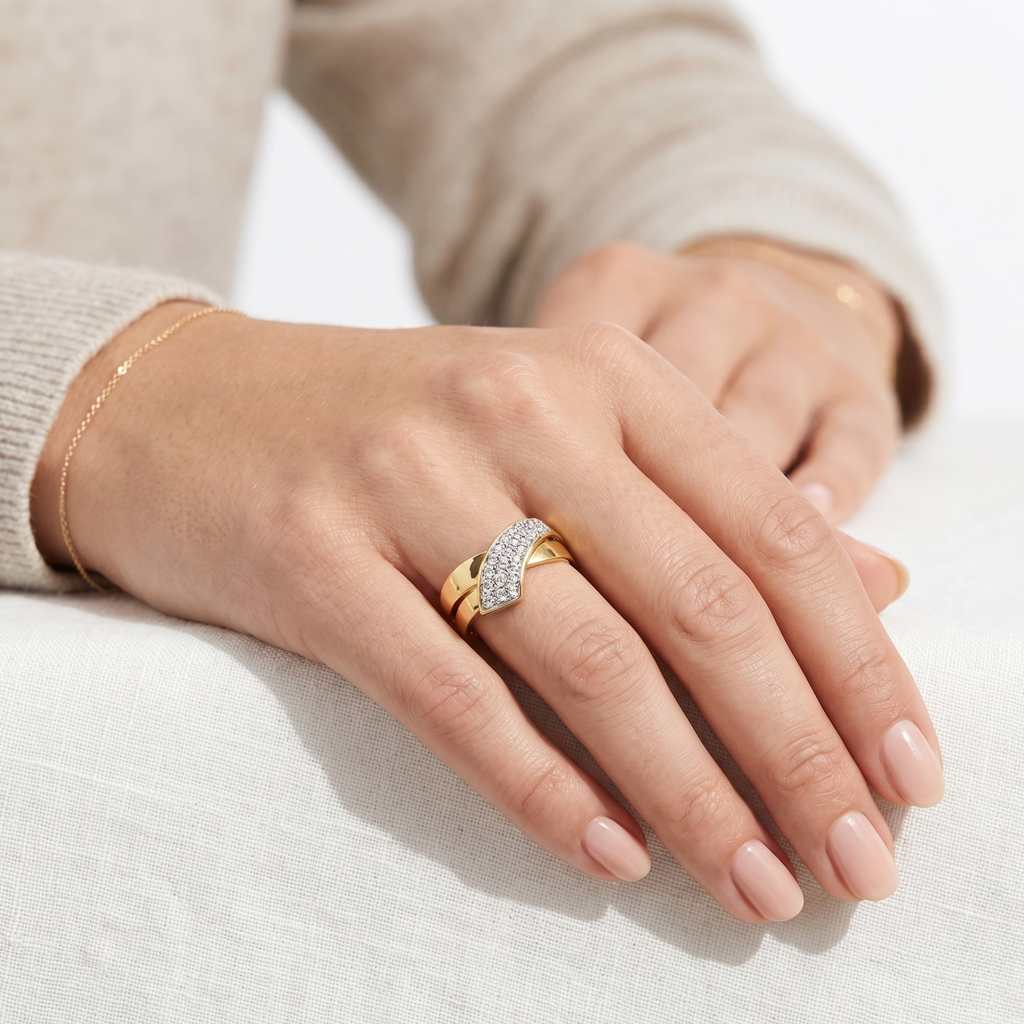 ANILLO CRUZADO CON DIAMANTES