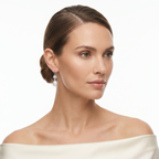 PENDIENTES ORO BLANCO CON PERLA Y BRILLANTE