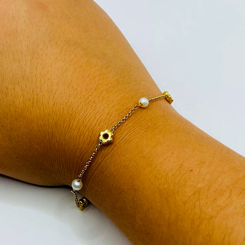 PULSERA CON DOS PERLITAS