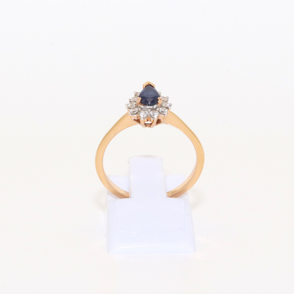 SORTIJA ORO ROSA ZAFIRO DIAMANTES