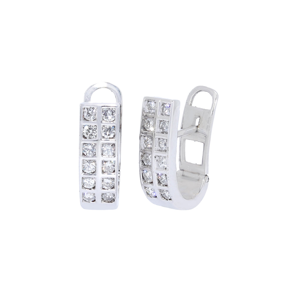 PENDIENTES ORO BLANCO CON 24 DIAMANTES