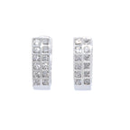 PENDIENTES ORO BLANCO CON 24 DIAMANTES