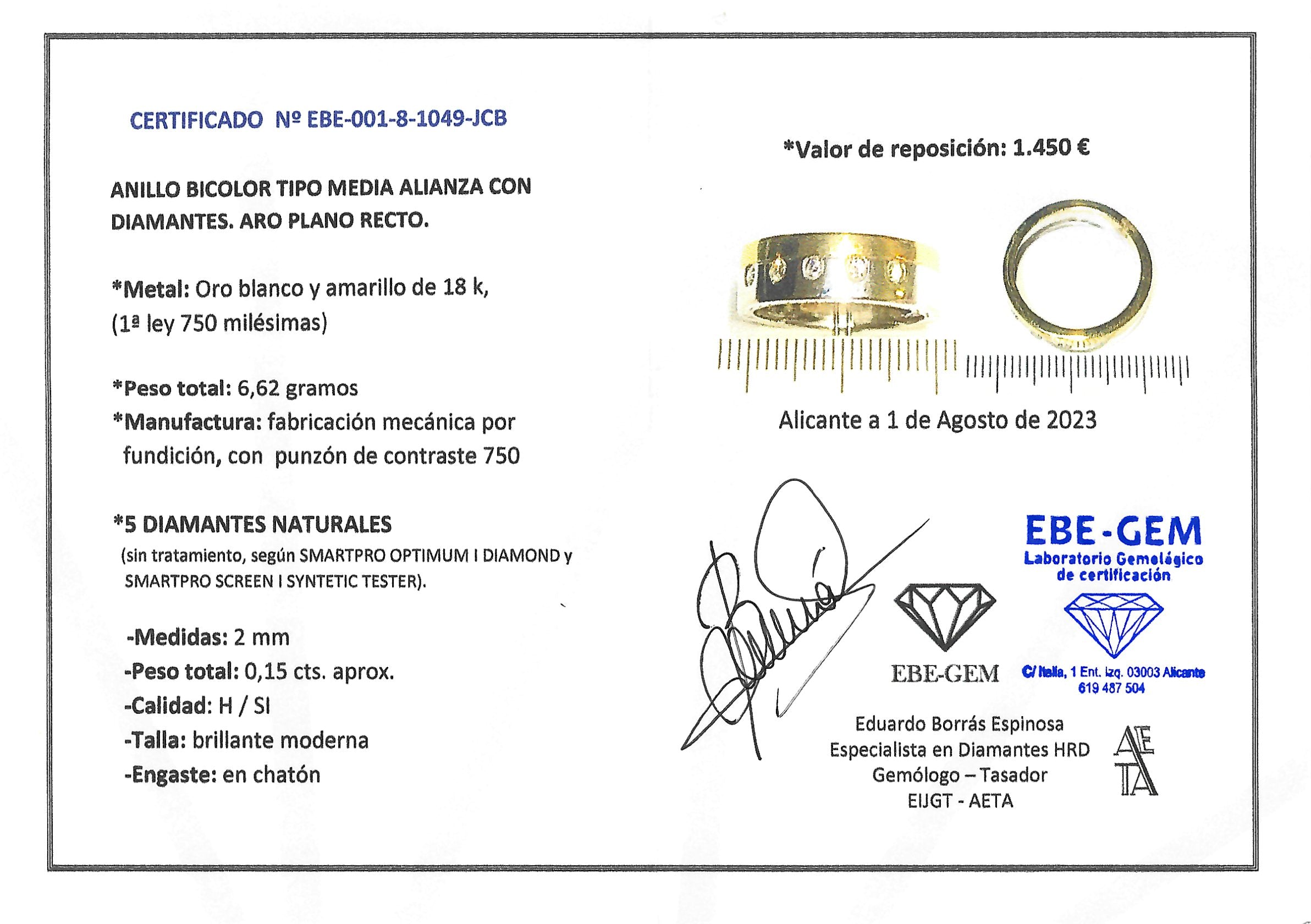 ALIANZA BICOLOR CON BRILLANTES