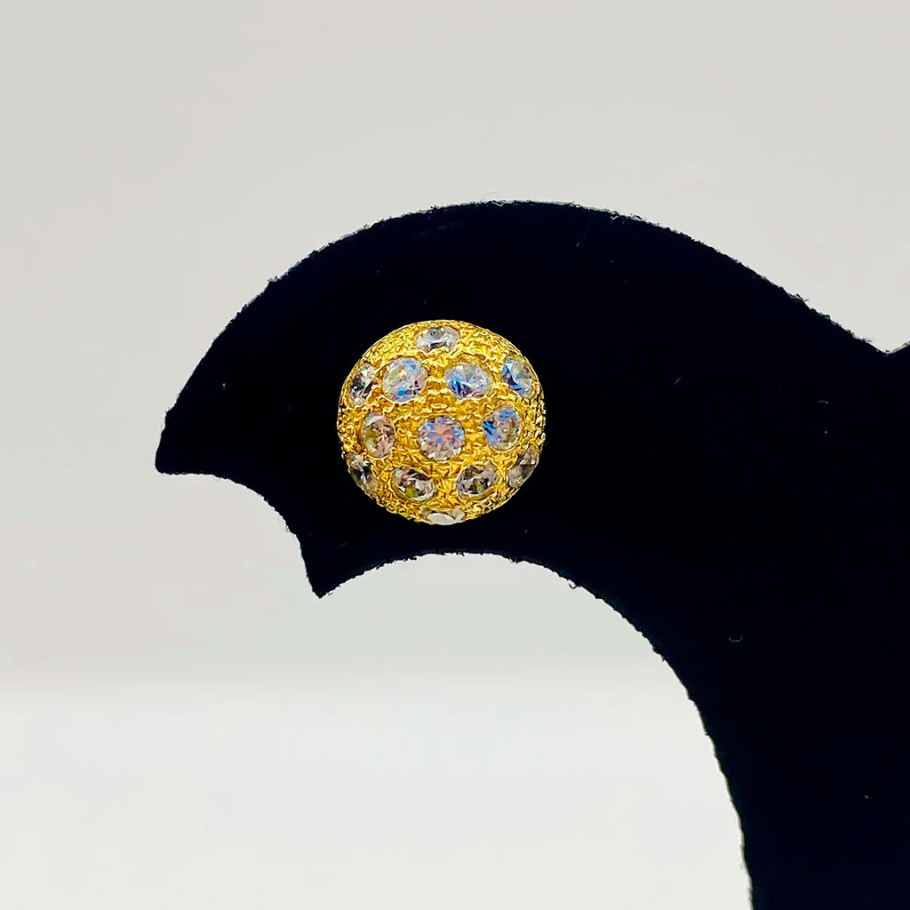 CONJUNTO ANILLO Y PENDIENTES MEDIA ESFERA CON CIRCONITAS