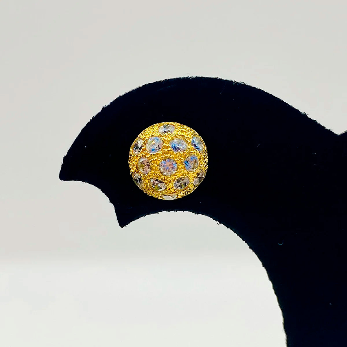 CONJUNTO ANILLO Y PENDIENTES MEDIA ESFERA CON CIRCONITAS