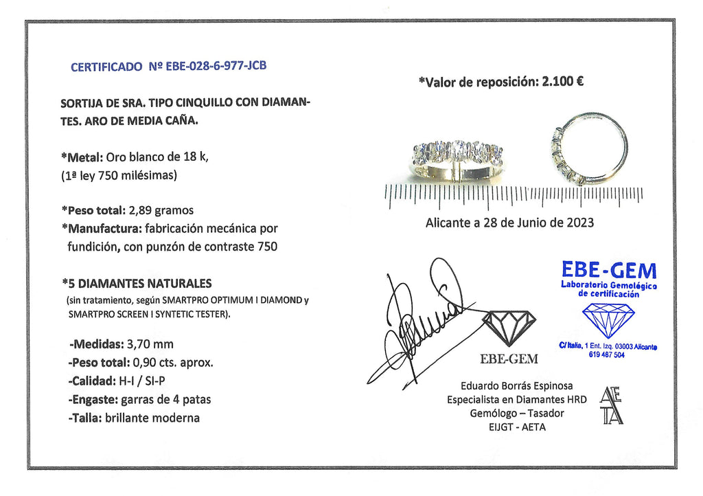 SORTIJA CINQUILLO BRILLANTES