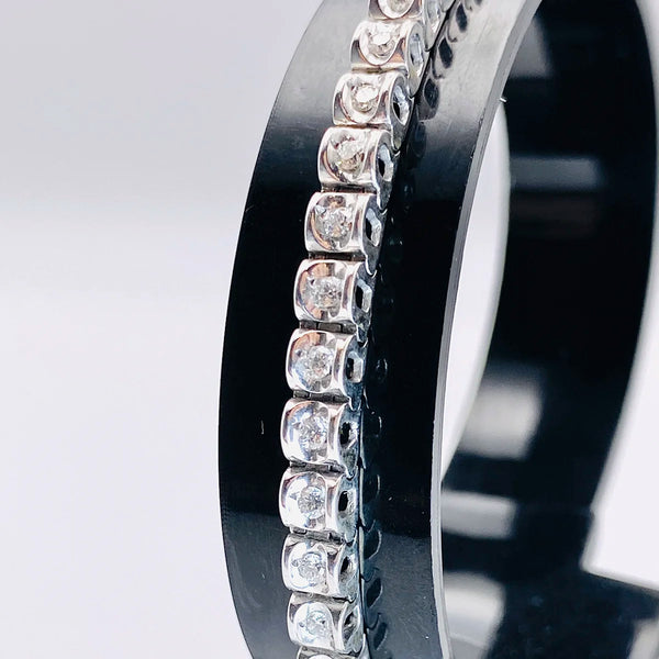 PULSERA RIVIERE ORO BLANCO Y DIAMANTES