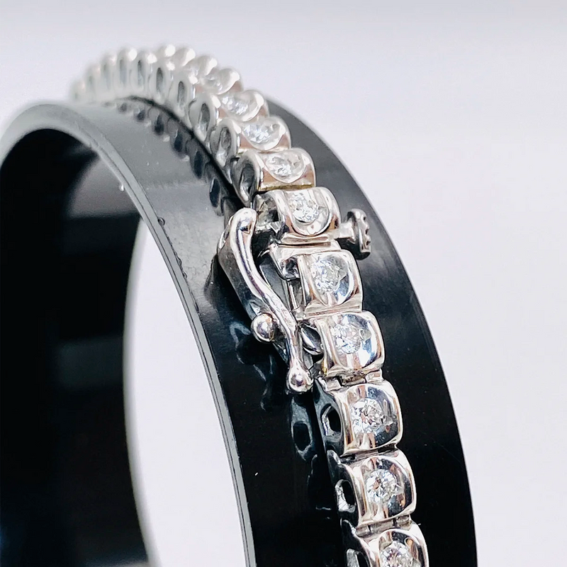 PULSERA RIVIERE ORO BLANCO Y DIAMANTES