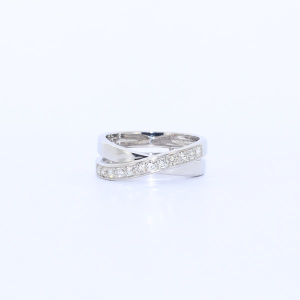 ANILLO DOBLE CRUZADO CON BRILLANTES
