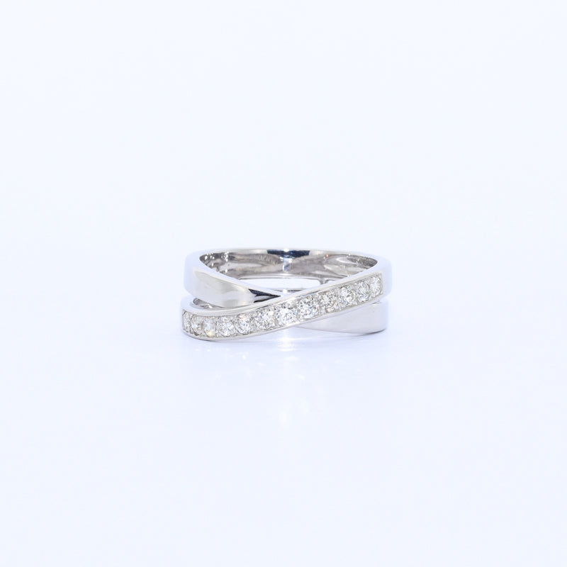 ANILLO DOBLE CRUZADO CON BRILLANTES