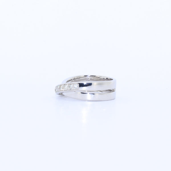 ANILLO DOBLE CRUZADO CON BRILLANTES