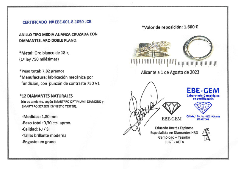 ANILLO DOBLE CRUZADO CON BRILLANTES