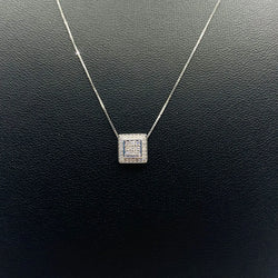 CADENA FINA Y DIJE ORO BLANCO CON DIAMANTES