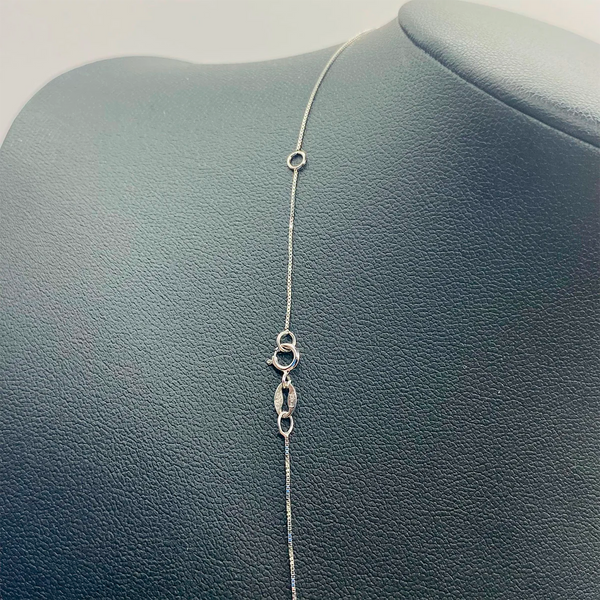CADENA FINA Y DIJE ORO BLANCO CON DIAMANTES