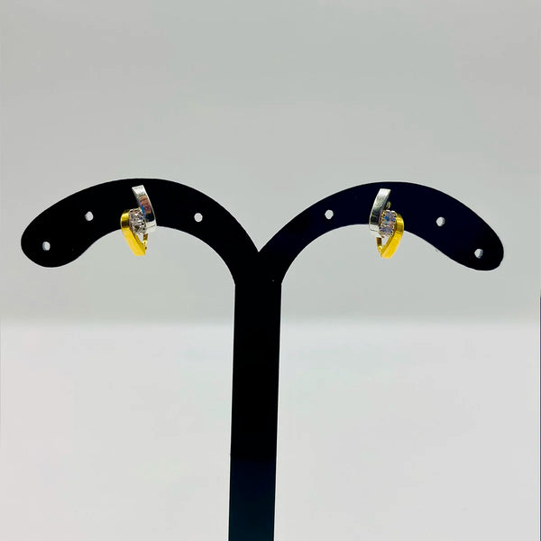 PENDIENTES BICOLOR CON CIRCONITAS