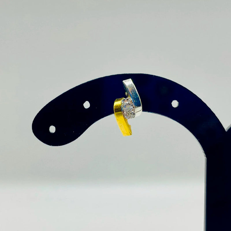 PENDIENTES BICOLOR CON CIRCONITAS