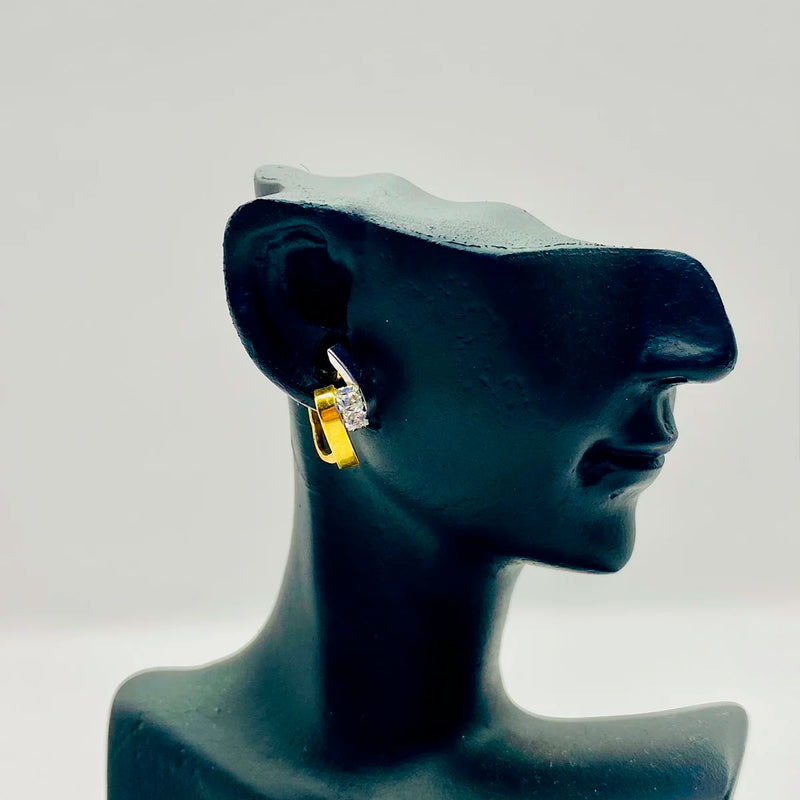 PENDIENTES BICOLOR CON CIRCONITAS