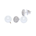 PENDIENTES ORO BLANCO CON PERLA TAHITI Y DIAMANTES